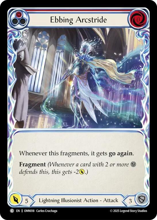 Flesh and Blood TCG Omens of the Third Age Ebbing Arcstride (Red) #OMN018 Common Near Mint
