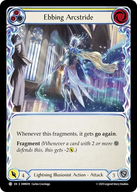 Flesh and Blood TCG Omens of the Third Age Ebbing Arcstride (Yellow) #OMN019 Common Near Mint