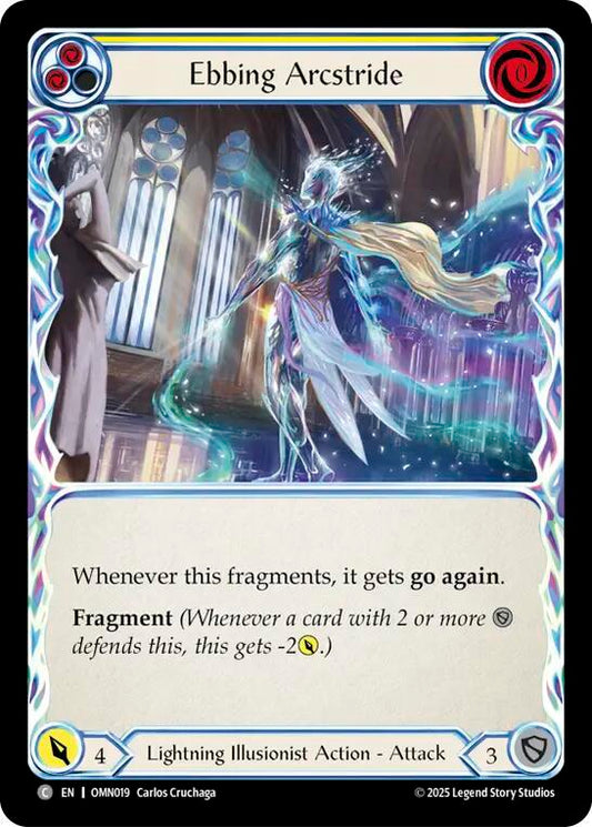 Flesh and Blood TCG Omens of the Third Age Ebbing Arcstride (Yellow) #OMN019 Common Near Mint
