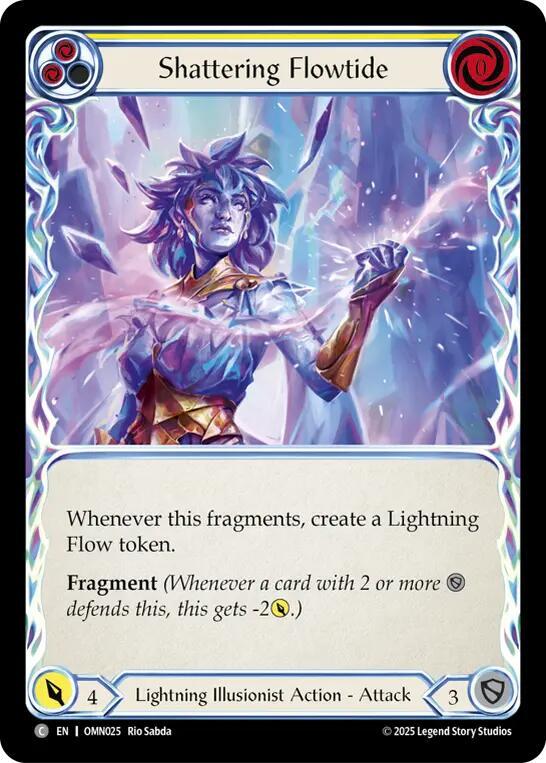 Flesh and Blood TCG Omens of the Third Age Shattering Flowtide (Yellow) #OMN025 Common Near Mint