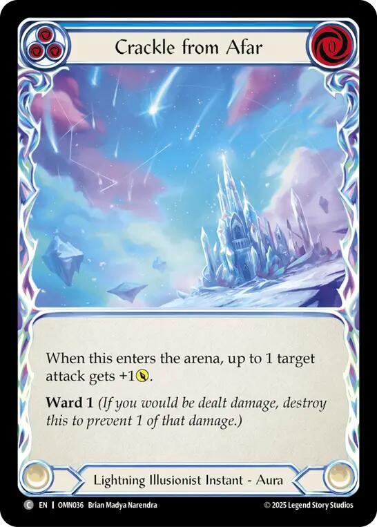 Flesh and Blood TCG Omens of the Third Age Crackle From Afar #OMN036 Common Near Mint