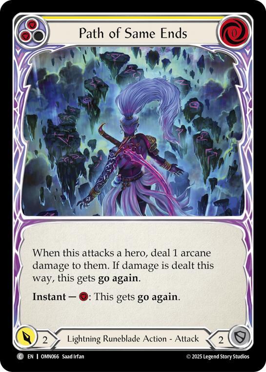 Flesh and Blood TCG Omens of the Third Age Path of Same Ends (Yellow) #OMN066 Common Near Mint
