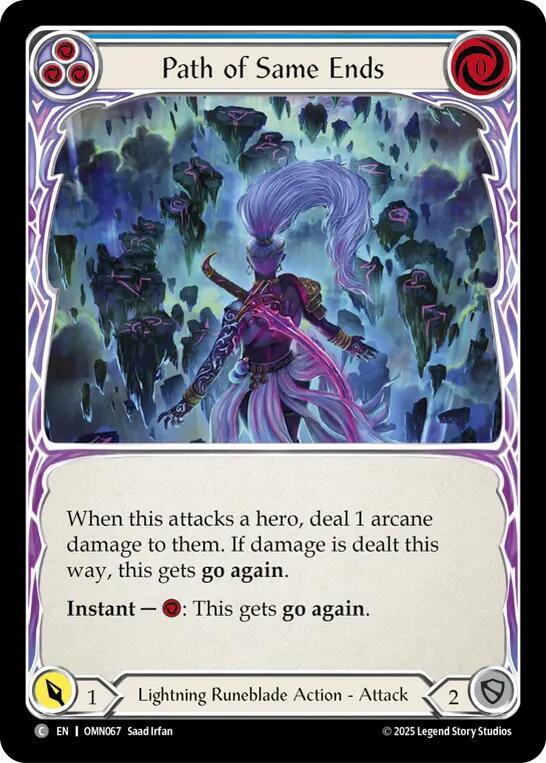 Flesh and Blood TCG Omens of the Third Age Path of Same Ends (Blue) #OMN067 Common Near Mint