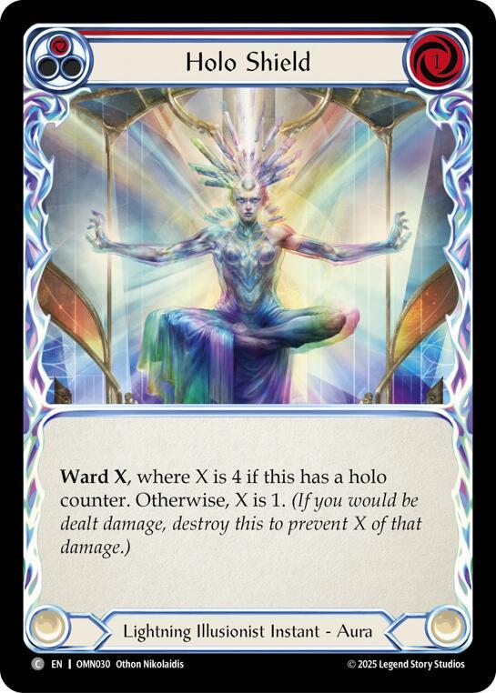 Flesh and Blood TCG Omens of the Third Age Holo Shield (Red) #OMN030 Common Near Mint