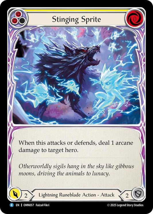 Flesh and Blood TCG Omens of the Third Age Stinging Sprite (Yellow) #OMN057 Rare Near Mint