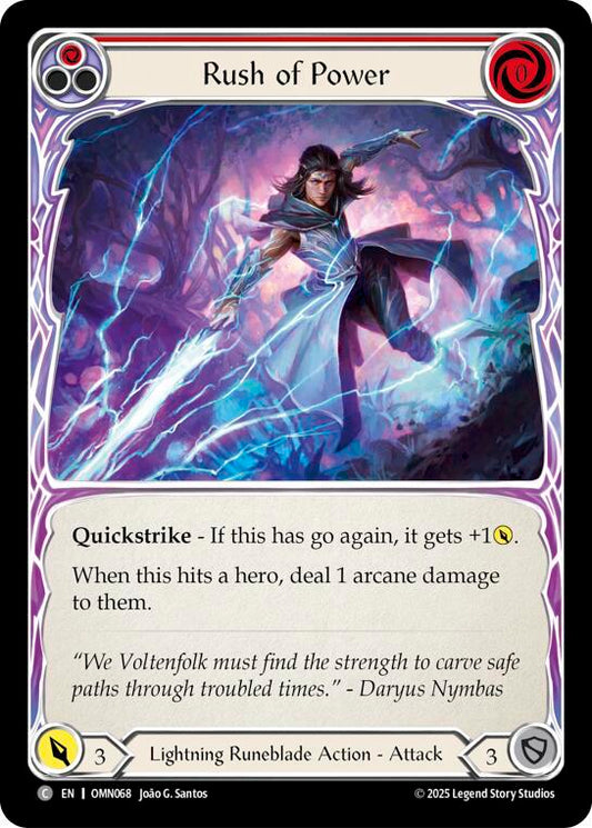 Flesh and Blood TCG Omens of the Third Age Rush Of Power (Red) #OMN068 Common Near Mint