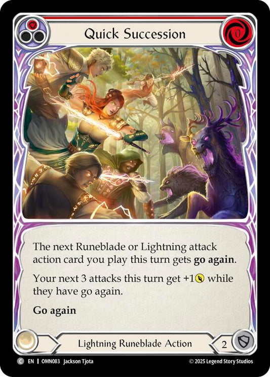 Flesh and Blood TCG Omens of the Third Age Quick Succession (Red) #OMN083 Common Near Mint