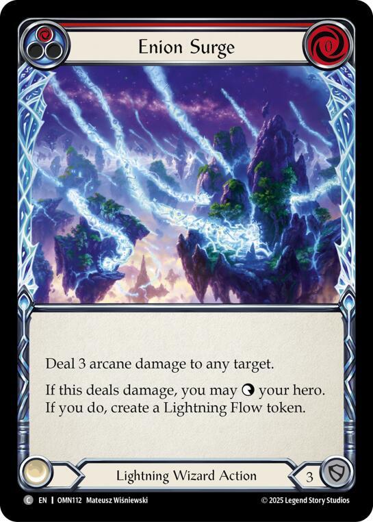 Flesh and Blood TCG Omens of the Third Age Enion Surge (Red) #OMN112 Common Near Mint