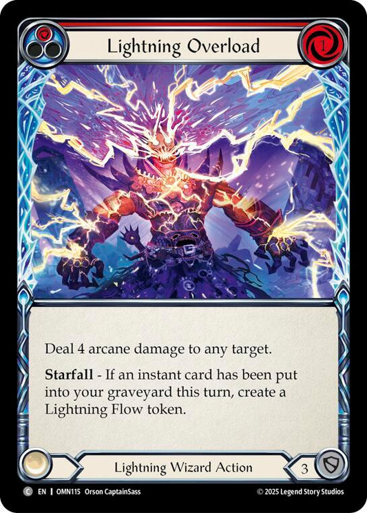 Flesh and Blood TCG Omens of the Third Age Lightning Overload (Red) #OMN115 Common Near Mint