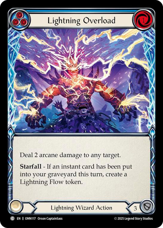 Flesh and Blood TCG Omens of the Third Age Lightning Overload (Blue) #OMN117 Common Near Mint