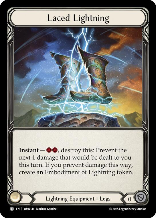 Flesh and Blood TCG Omens of the Third Age Laced Lightning #OMN144 Common Near Mint