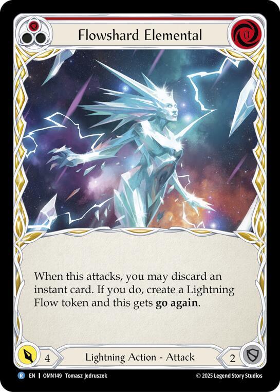 Flesh and Blood TCG Omens of the Third Age Flowshard Elemental (Red) #OMN149 Rare Near Mint