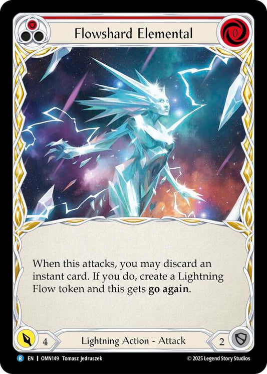 Flesh and Blood TCG Omens of the Third Age Flowshard Elemental (Red) #OMN149 Rare Near Mint