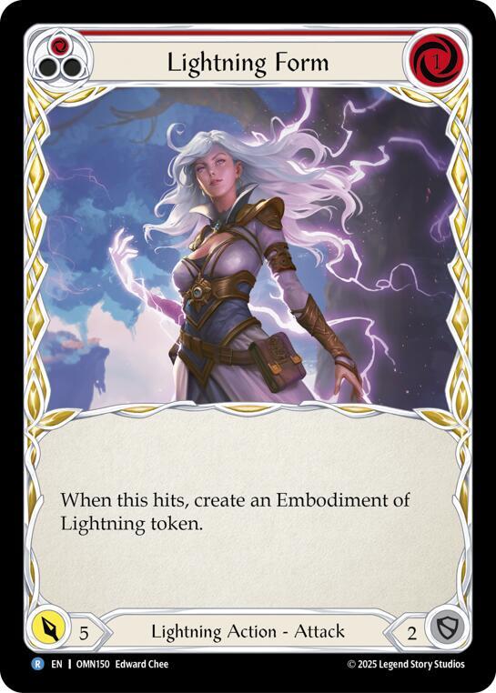 Flesh and Blood TCG Omens of the Third Age Lightning Form (Red) #OMN150 Rare Near Mint