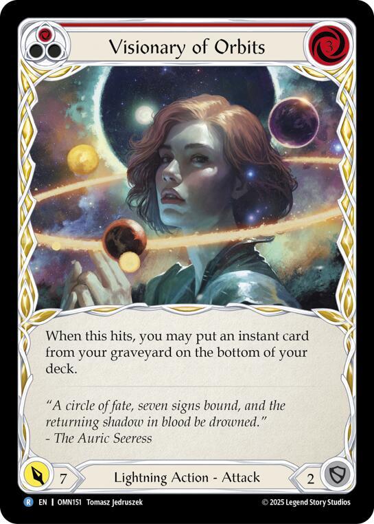 Flesh and Blood TCG Omens of the Third Age Visionary Of Orbits (Red) #OMN151 Rare Near Mint