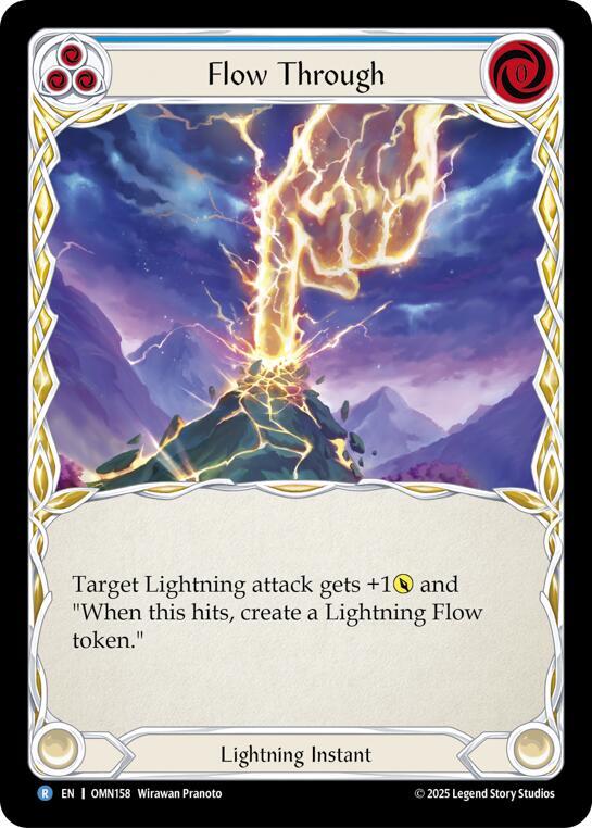 Flesh and Blood TCG Omens of the Third Age Flow Through (Blue) #OMN158 Rare Near Mint