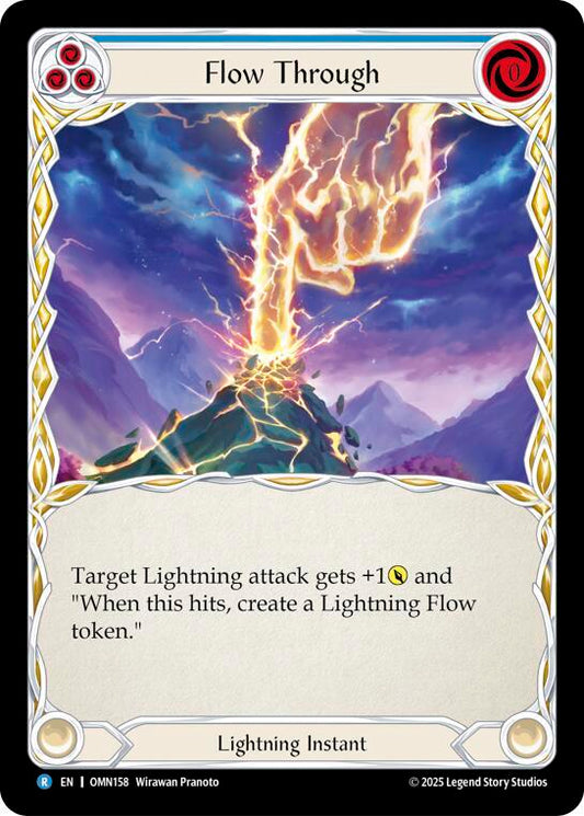 Flesh and Blood TCG Omens of the Third Age Flow Through (Blue) #OMN158 Rare Near Mint
