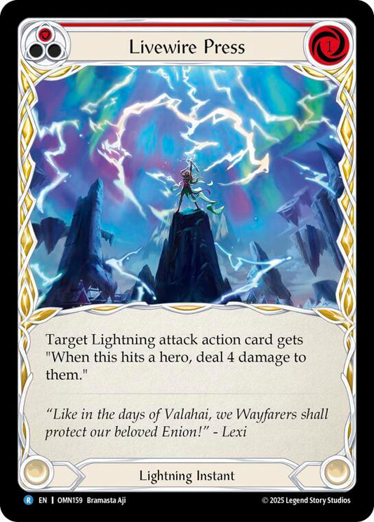 Flesh and Blood TCG Omens of the Third Age Livewire Press (Red) #OMN159 Rare Near Mint
