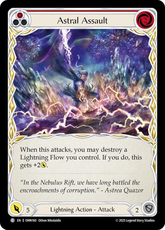 Flesh and Blood TCG Omens of the Third Age Astral Assault (Red) #OMN160 Common Near Mint