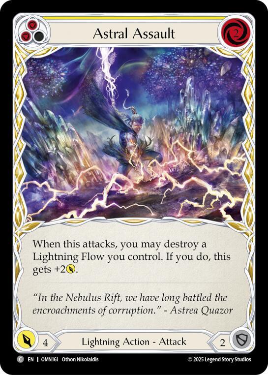 Flesh and Blood TCG Omens of the Third Age Astral Assault (Yellow) #OMN161 Common Near Mint