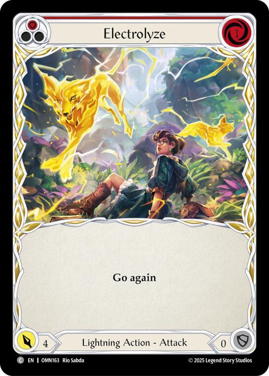 Flesh and Blood TCG Omens of the Third Age Electrolyze (Red) #OMN163 Common Near Mint
