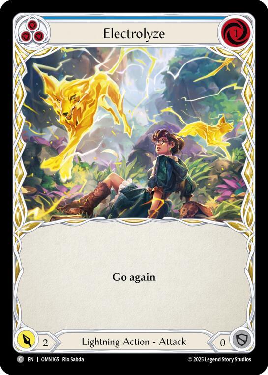 Flesh and Blood TCG Omens of the Third Age Electrolyze (Blue) #OMN165 Common Near Mint