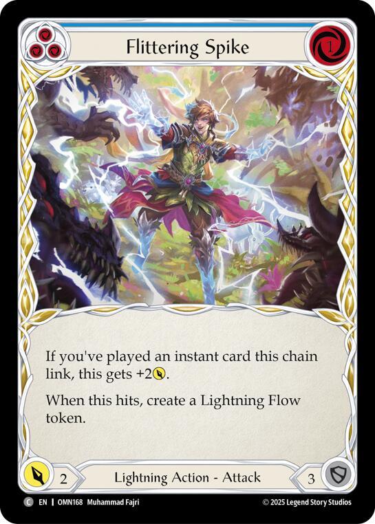 Flesh and Blood TCG Omens of the Third Age Flittering Spike (Blue) #OMN168 Common Near Mint