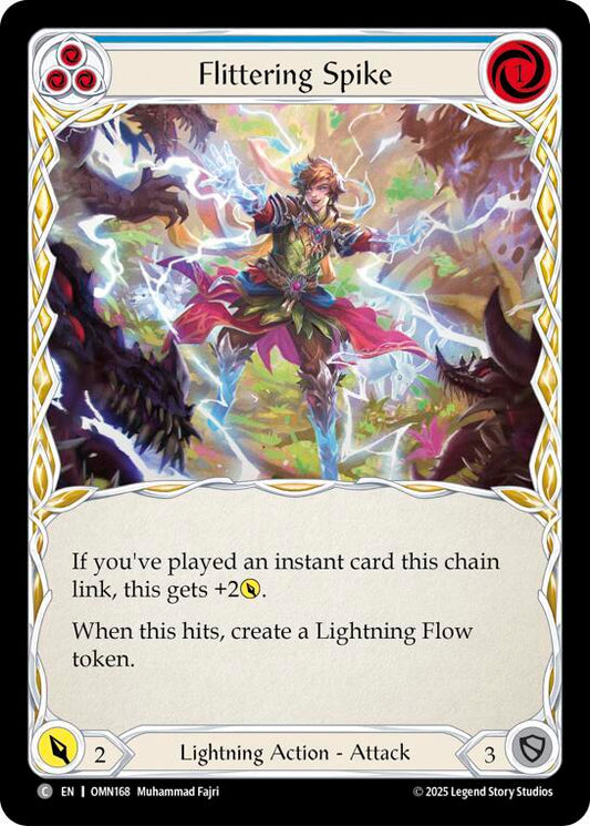 Flesh and Blood TCG Omens of the Third Age Flittering Spike (Blue) #OMN168 Common Near Mint