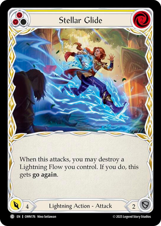 Flesh and Blood TCG Omens of the Third Age Stellar Glide (Yellow) #OMN176 Common Near Mint