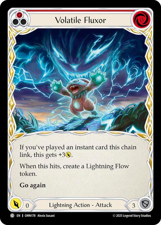 Flesh and Blood TCG Omens of the Third Age Volatile Fluxor (Red) #OMN178 Common Near Mint