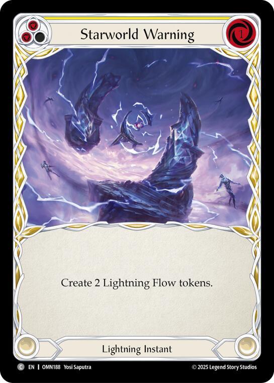 Flesh and Blood TCG Omens of the Third Age Starworld Warning (Yellow) #OMN188 Common Near Mint