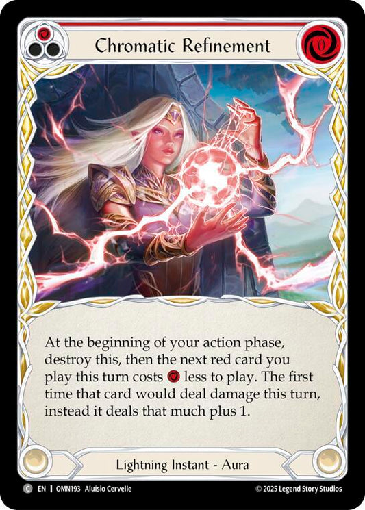 Flesh and Blood TCG Omens of the Third Age Chromatic Refinement (Red) #OMN193 Common Near Mint