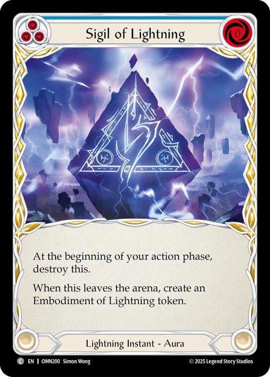 Flesh and Blood TCG Omens of the Third Age Sigil Of Lightning (Blue) #OMN200 Common Near Mint
