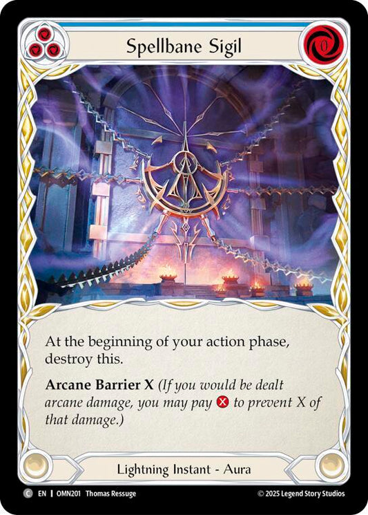 Flesh and Blood TCG Omens of the Third Age Spellbane Sigil (Blue) #OMN201 Common Near Mint
