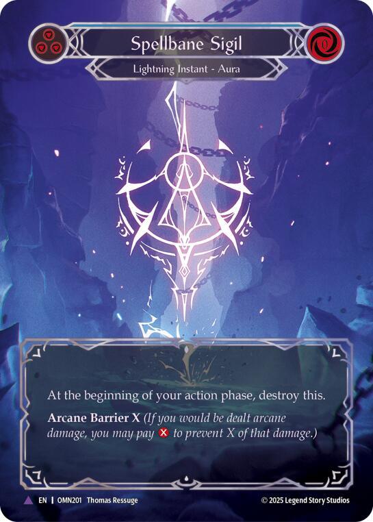 Flesh and Blood TCG Omens of the Third Age Spellbane Sigil (Blue) #OMN201 Common Near Mint