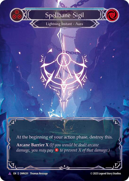 Flesh and Blood TCG Omens of the Third Age Spellbane Sigil (Blue) #OMN201 Common Near Mint