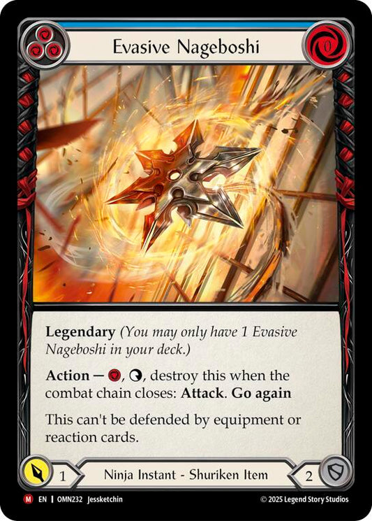 Flesh and Blood TCG Omens of the Third Age Evasive Nageboshi (Blue) #OMN232 Majestic Near Mint