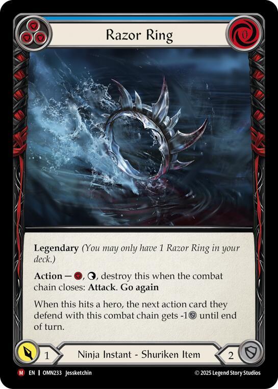 Flesh and Blood TCG Omens of the Third Age Razor Ring (Blue) #OMN233 Majestic Near Mint