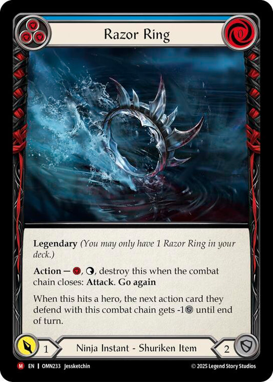 Flesh and Blood TCG Omens of the Third Age Razor Ring (Blue) #OMN233 Majestic Near Mint