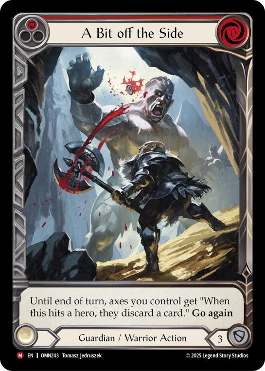 Flesh and Blood TCG Omens of the Third Age A Bit Off The Side (Red) #OMN243 Majestic Near Mint