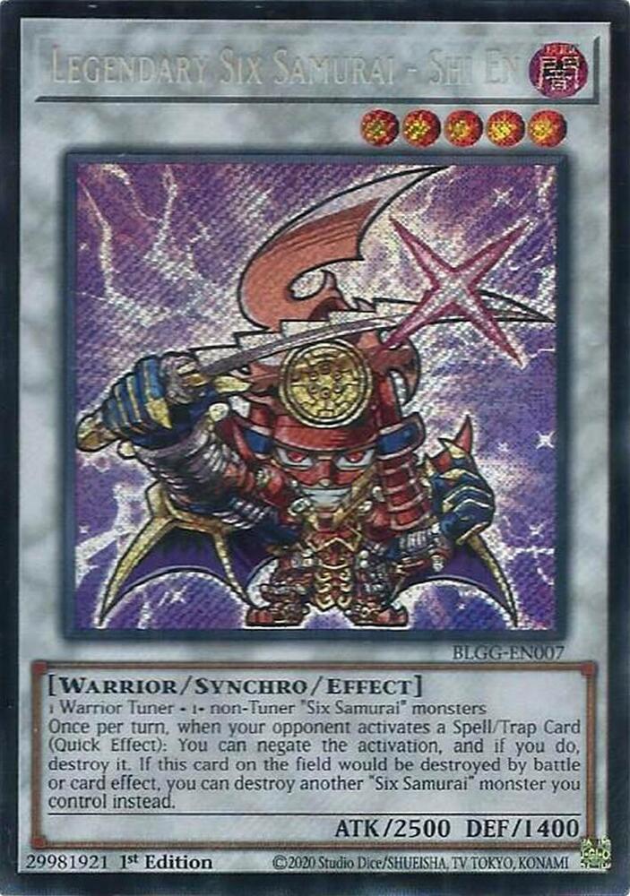 YuGiOh Battles of Legend: Glorious Gallery [Legendary Six Samurai - Shi En] #BLGG-EN007 Secret Rare Near Mint