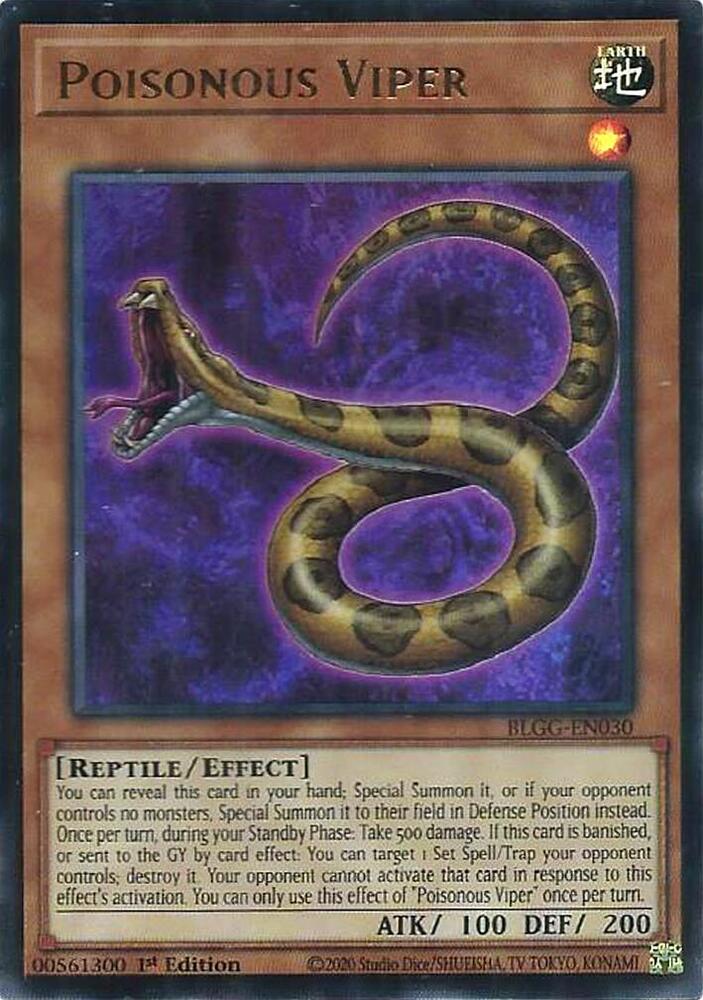 YuGiOh Battles of Legend: Glorious Gallery [Poisonous Viper] #BLGG-EN030 Ultra Rare Near Mint
