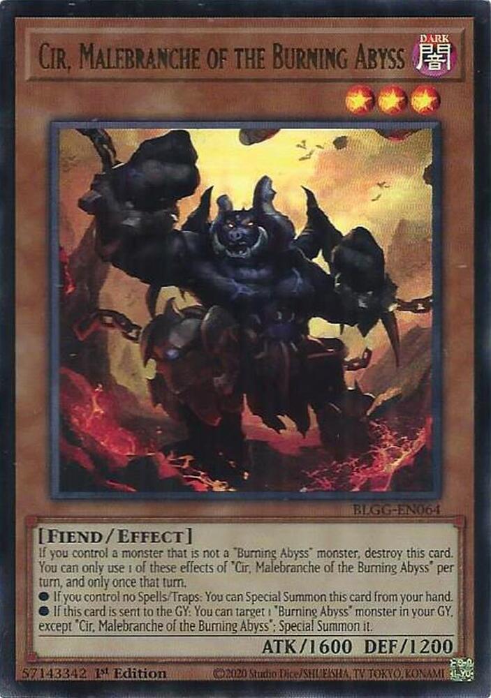 YuGiOh Battles of Legend: Glorious Gallery [Cir, Malebranche of the Burning Abyss] #BLGG-EN064 Ultra Rare Near Mint