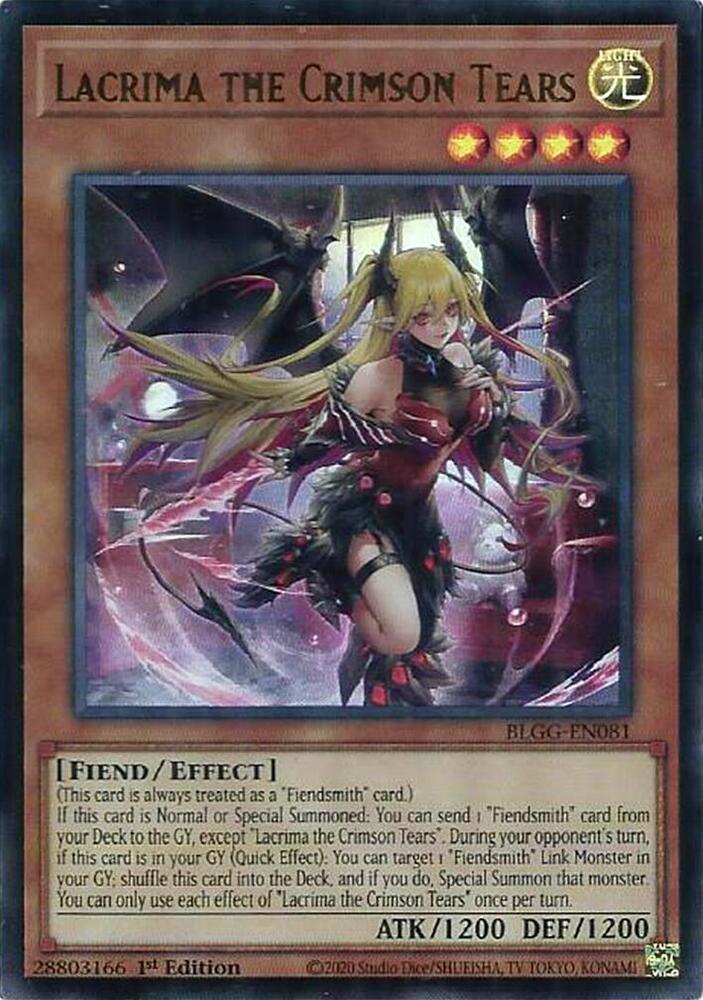 YuGiOh Battles of Legend: Glorious Gallery [Lacrima the Crimson Tears] #BLGG-EN081 Ultra Rare Near Mint
