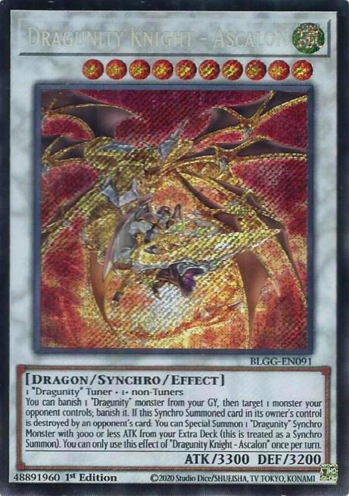 YuGiOh Battles of Legend: Glorious Gallery [Dragunity Knight - Ascalon] #BLGG-EN091 Secret Rare Near Mint