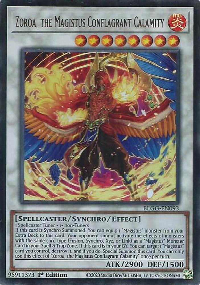 YuGiOh Battles of Legend: Glorious Gallery [Zoroa, the Magistus Conflagrant Calamity] #BLGG-EN093 Ultra Rare Near Mint