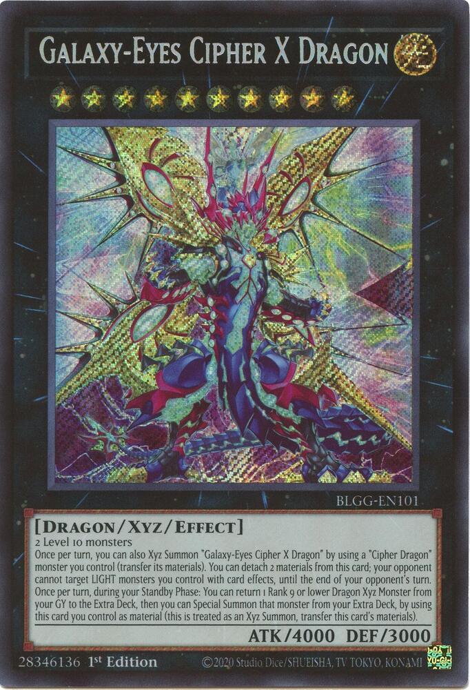 YuGiOh Battles of Legend: Glorious Gallery [Galaxy-Eyes Cipher X Dragon] #BLGG-EN101 Secret Rare Near Mint