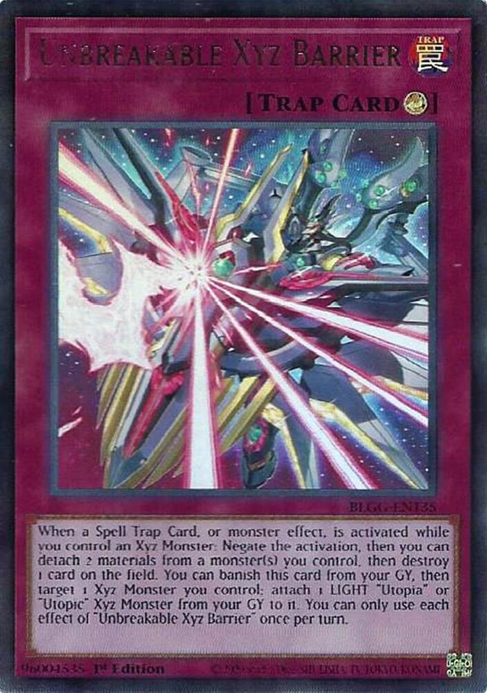 YuGiOh Battles of Legend: Glorious Gallery [Unbreakable Xyz Barrier] #BLGG-EN135 Ultra Rare Near Mint