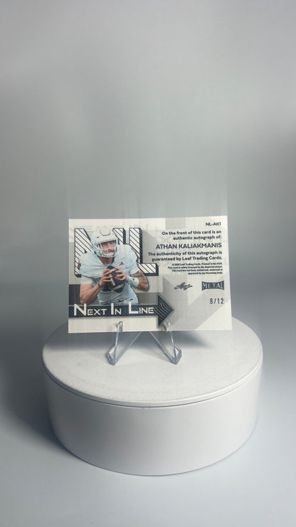 2025 Leaf Metal Next In Line - Athan Kaliakmanis AUTO #/12 Lava Blue NL-AK1