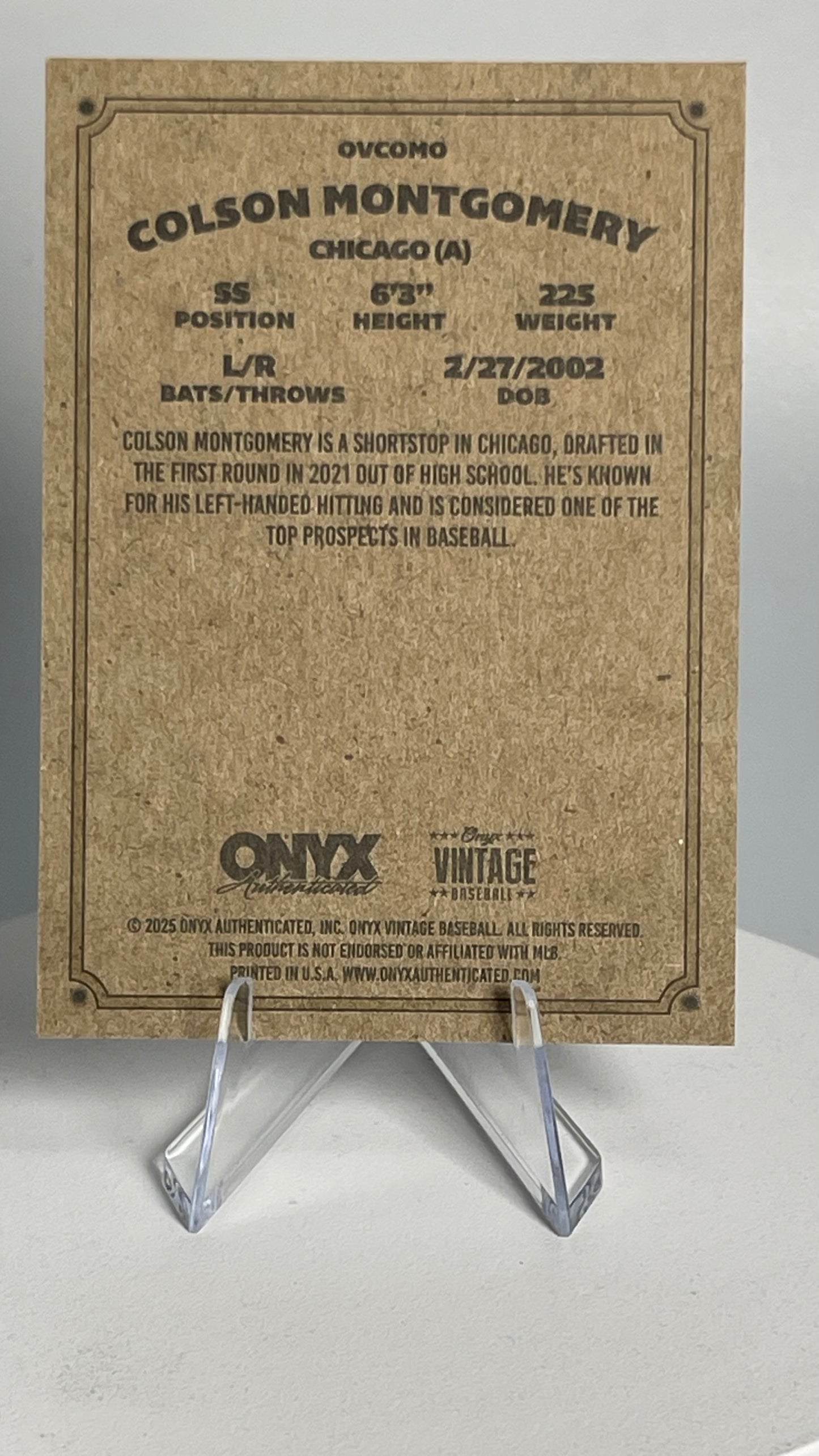 2025 Onyx Vintage Colson Montgomery Base Card #OVCOYO Chicago Cubs Base Card